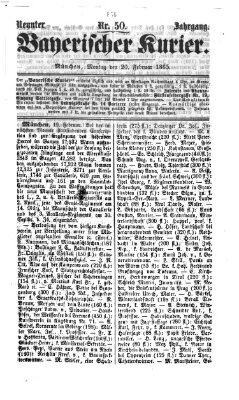 Bayerischer Kurier Montag 20. Februar 1865