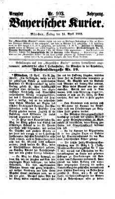Bayerischer Kurier Freitag 14. April 1865
