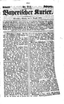 Bayerischer Kurier Montag 7. August 1865