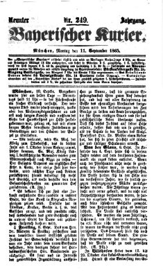 Bayerischer Kurier Montag 11. September 1865