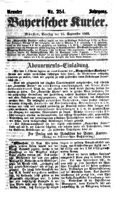 Bayerischer Kurier Samstag 16. September 1865