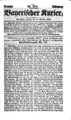 Bayerischer Kurier Freitag 13. Oktober 1865