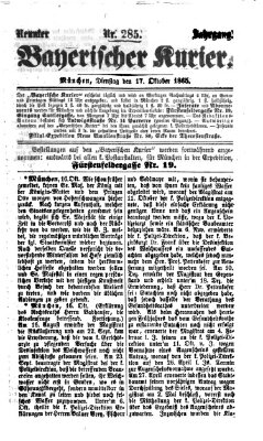 Bayerischer Kurier Dienstag 17. Oktober 1865