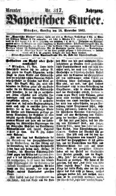 Bayerischer Kurier Samstag 18. November 1865