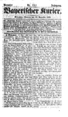 Bayerischer Kurier Sonntag 10. Dezember 1865