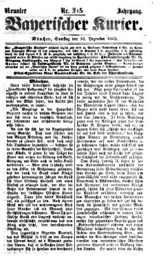 Bayerischer Kurier Samstag 16. Dezember 1865