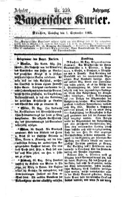 Bayerischer Kurier Samstag 1. September 1866