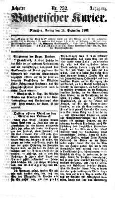 Bayerischer Kurier Freitag 14. September 1866