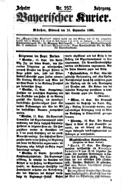 Bayerischer Kurier Mittwoch 19. September 1866