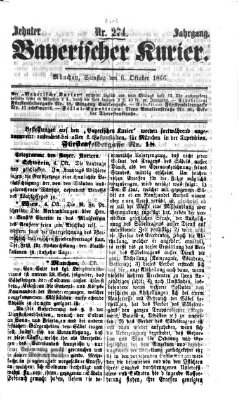 Bayerischer Kurier Samstag 6. Oktober 1866