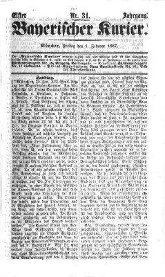 Bayerischer Kurier Freitag 1. Februar 1867