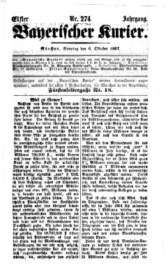 Bayerischer Kurier Sonntag 6. Oktober 1867