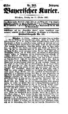 Bayerischer Kurier Dienstag 15. Oktober 1867