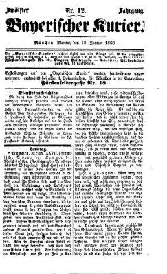 Bayerischer Kurier Montag 13. Januar 1868