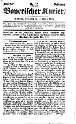 Bayerischer Kurier Donnerstag 16. Januar 1868