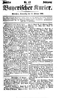 Bayerischer Kurier Donnerstag 13. Februar 1868