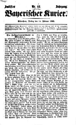 Bayerischer Kurier Freitag 14. Februar 1868