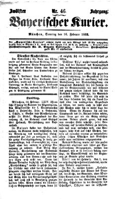 Bayerischer Kurier Sonntag 16. Februar 1868