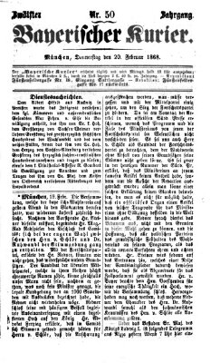 Bayerischer Kurier Donnerstag 20. Februar 1868