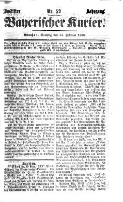 Bayerischer Kurier Samstag 22. Februar 1868