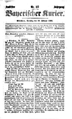 Bayerischer Kurier Samstag 29. Februar 1868