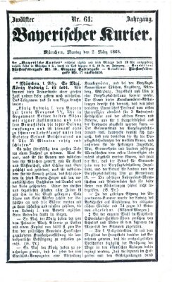 Bayerischer Kurier Montag 2. März 1868