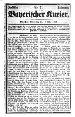 Bayerischer Kurier Donnerstag 12. März 1868