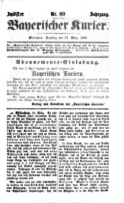 Bayerischer Kurier Samstag 21. März 1868