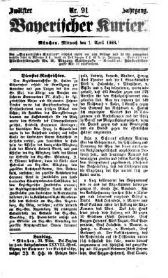 Bayerischer Kurier Mittwoch 1. April 1868