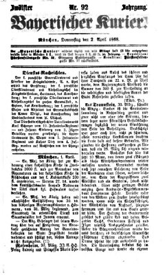 Bayerischer Kurier Donnerstag 2. April 1868