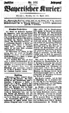 Bayerischer Kurier Samstag 11. April 1868