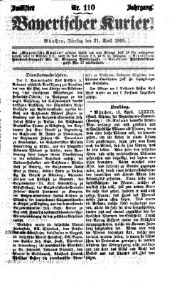 Bayerischer Kurier Dienstag 21. April 1868