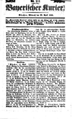 Bayerischer Kurier Mittwoch 22. April 1868