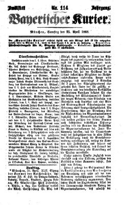 Bayerischer Kurier Samstag 25. April 1868