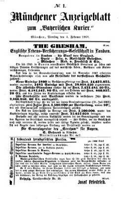 Bayerischer Kurier Dienstag 4. Februar 1868