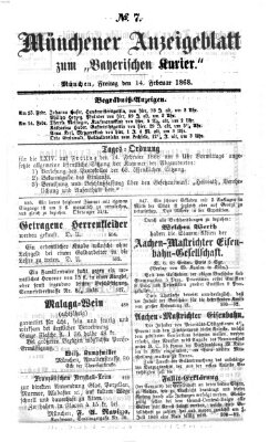 Bayerischer Kurier Freitag 14. Februar 1868