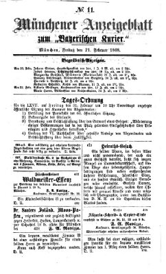 Bayerischer Kurier Freitag 21. Februar 1868