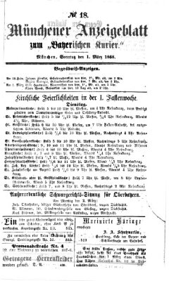 Bayerischer Kurier Sonntag 1. März 1868