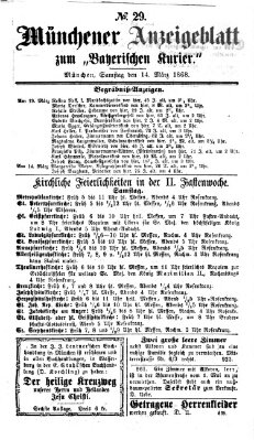 Bayerischer Kurier Samstag 14. März 1868