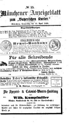 Bayerischer Kurier Donnerstag 16. April 1868