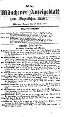 Bayerischer Kurier Sonntag 19. April 1868