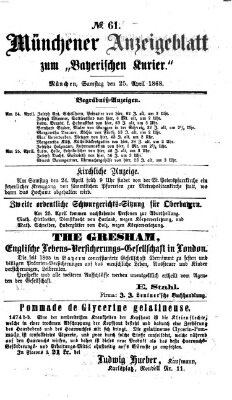 Bayerischer Kurier Samstag 25. April 1868