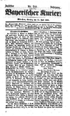 Bayerischer Kurier Samstag 11. Juli 1868