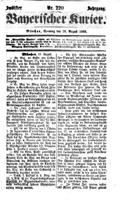 Bayerischer Kurier Sonntag 16. August 1868