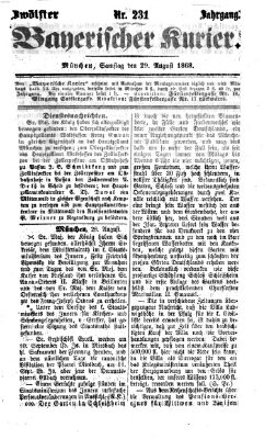 Bayerischer Kurier Samstag 29. August 1868