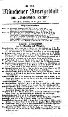 Bayerischer Kurier Sonntag 26. Juli 1868