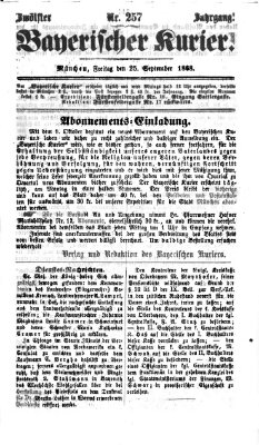 Bayerischer Kurier Freitag 25. September 1868