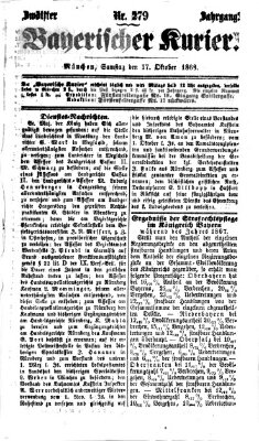 Bayerischer Kurier Samstag 17. Oktober 1868