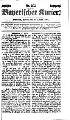 Bayerischer Kurier Samstag 31. Oktober 1868