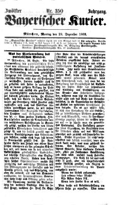 Bayerischer Kurier Montag 28. Dezember 1868